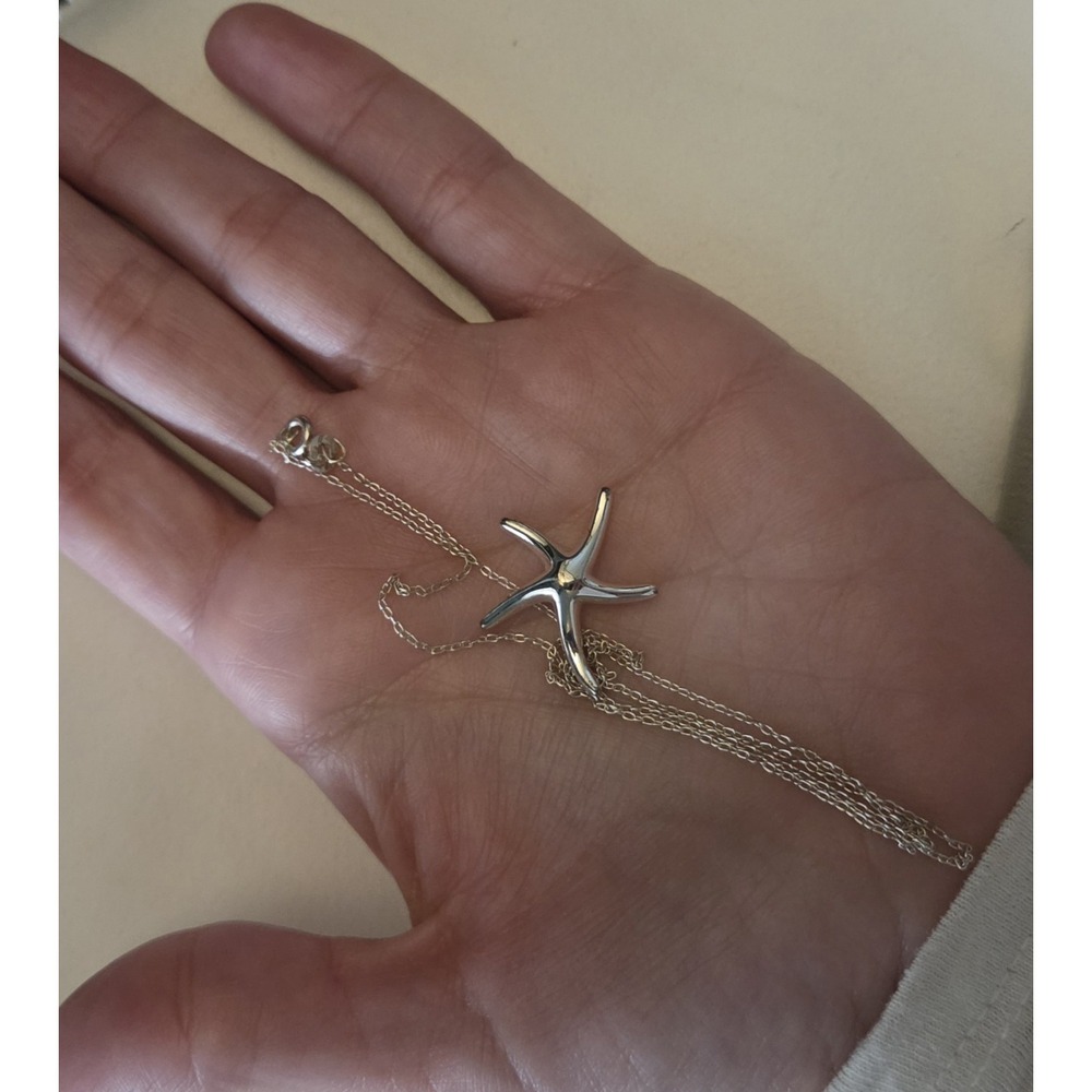 Starfish Pendant .925 With 16" Chain Sterling Silver 925 Beach Ocean Charm.